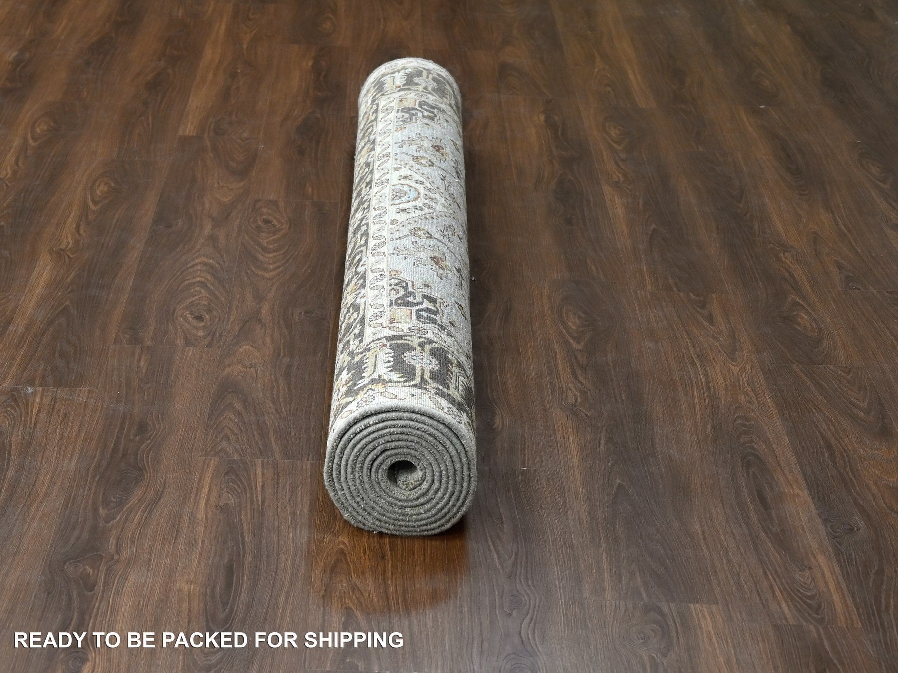Heriz hand-knotted wool runner in Ivory & Brown, 6'1" x 11'10" — SKU O084409 (view 6)