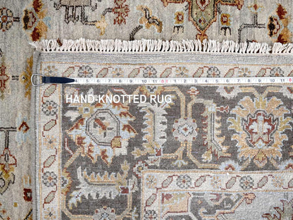 Heriz hand-knotted wool runner in Ivory & Brown, 6'1" x 11'10" — SKU O084409 (view 8)