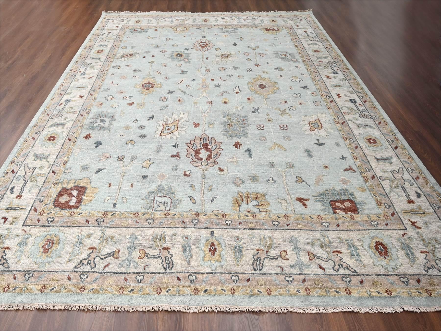 Oushak Oushak hand-knotted wool rug in Blue & Ivory, 12' x 14'10" — SKU O084410 (view 2)