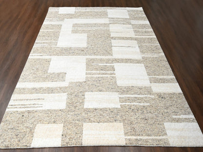 Brown 10'2" x 13'9" Modern / Contemporary Hand knotted Wool Rug - Sku: O084433
