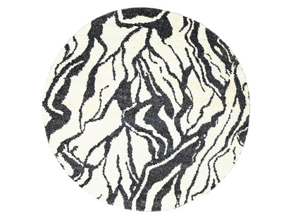 Ivory 8'0" x 8'0" Modern and Contemporary Hand knotted Wool Rug - Sku: O084435