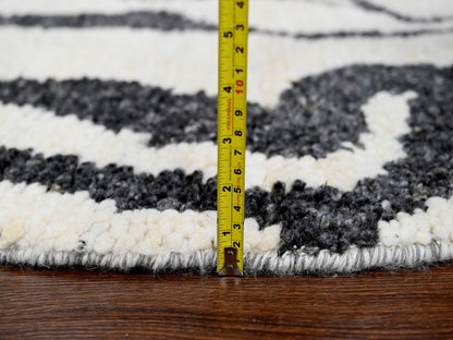 Ivory 8'0" x 8'0" Modern and Contemporary Hand knotted Wool Rug - Sku: O084435