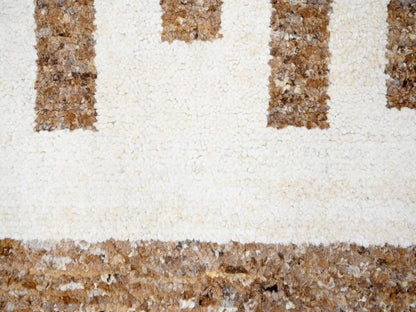 Brown 8'2" x 9'10" Modern / Contemporary Hand knotted Wool Rug - Sku: O084442