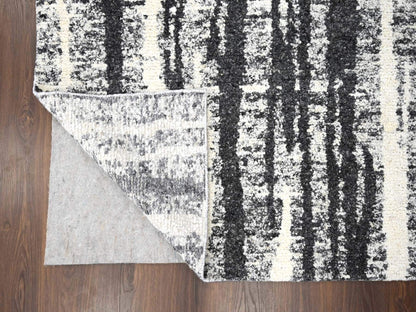 Black 10'0" x 13'8" Modern and Contemporary Hand knotted Wool Rug - Sku: O084445