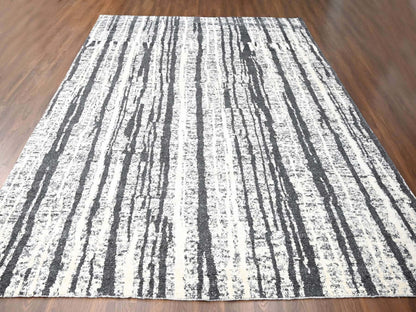 Black 12'0" x 14'9" Modern and Contemporary Hand knotted Wool Rug - Sku: O084446