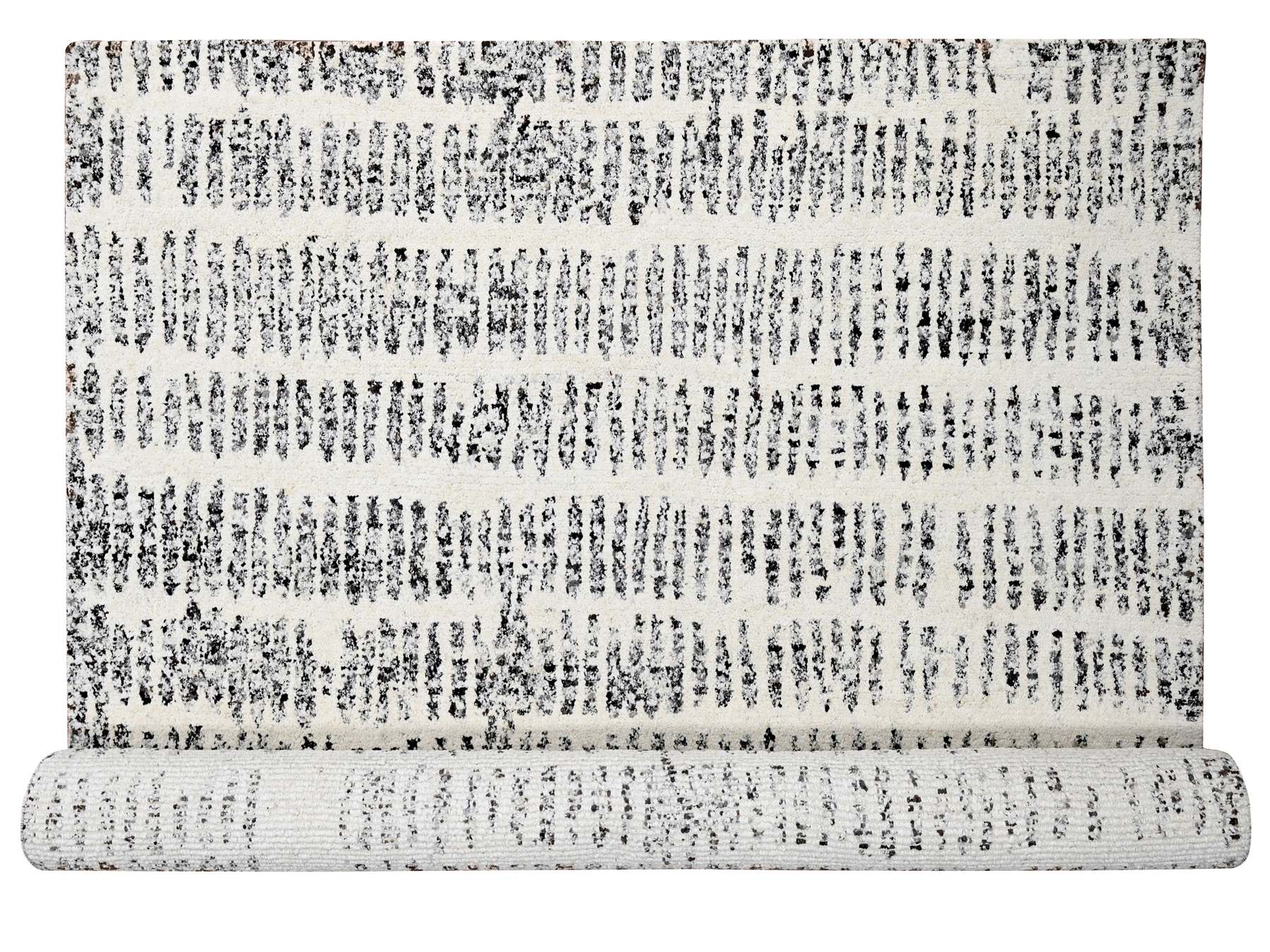 Modern / Contemporary hand-knotted wool rug in Ivory, 12'1" x 17'9" — SKU O084449