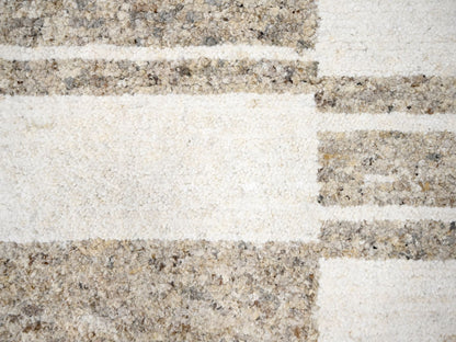 Brown 12'1" x 17'10" Modern / Contemporary Hand knotted Wool Rug - Sku: O084453