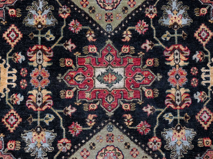 Black 9'0" x 11'11" Heriz Hand knotted Wool Rug - Sku: O084457