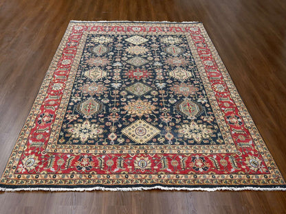 Black 8'2" x 9'11" Heriz Hand knotted Wool Rug - Sku: O084458