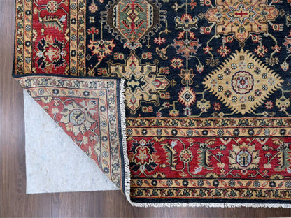 Black 8'2" x 9'11" Heriz Hand knotted Wool Rug - Sku: O084458