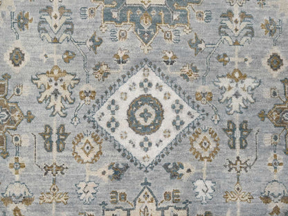 Heriz hand-knotted wool rug in Gray & Ivory, 12'2" x 17'11" — SKU O084459 (view 8)