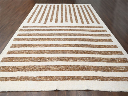 Brown 12'1" x 17'9" Modern / Contemporary Hand knotted Wool Rug - Sku: O084462