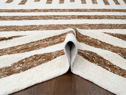 Brown 12'1" x 17'9" Modern / Contemporary Hand knotted Wool Rug - Sku: O084462