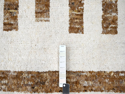 Brown 12'1" x 17'9" Modern / Contemporary Hand knotted Wool Rug - Sku: O084462