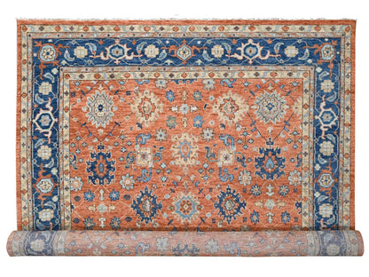 Orange 12'0" x 17'10" Oushak / Peshawar Hand knotted Wool Rug - Sku: O084467