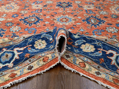 Orange 12'0" x 17'10" Oushak / Peshawar Hand knotted Wool Rug - Sku: O084467