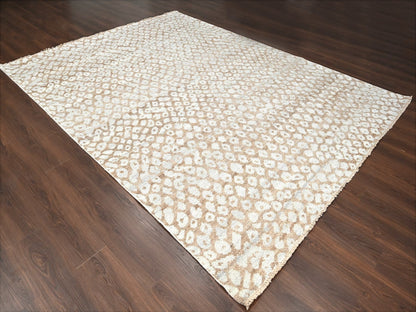 Brown 9'0" x 11'11" Modern / Contemporary Hand knotted Wool Rug - Sku: O084485