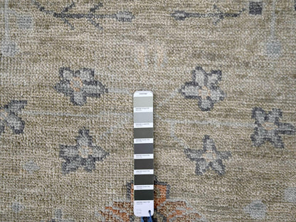 Green 11'9" x 17'9" Oushak / Peshawar Hand knotted Wool Rug - Sku: O084489
