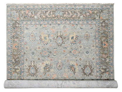 Oushak Oushak hand-knotted wool rug in Gray & Camouflage Gray, 12' x 17'9" — SKU O084491