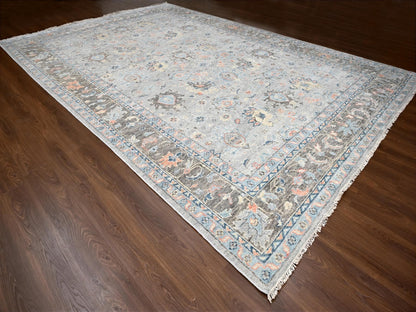 Oushak Oushak hand-knotted wool rug in Gray & Camouflage Gray, 12' x 17'9" — SKU O084491 (view 3)