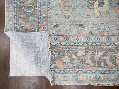 Oushak Oushak hand-knotted wool rug in Gray & Camouflage Gray, 12' x 17'9" — SKU O084491 (view 4)