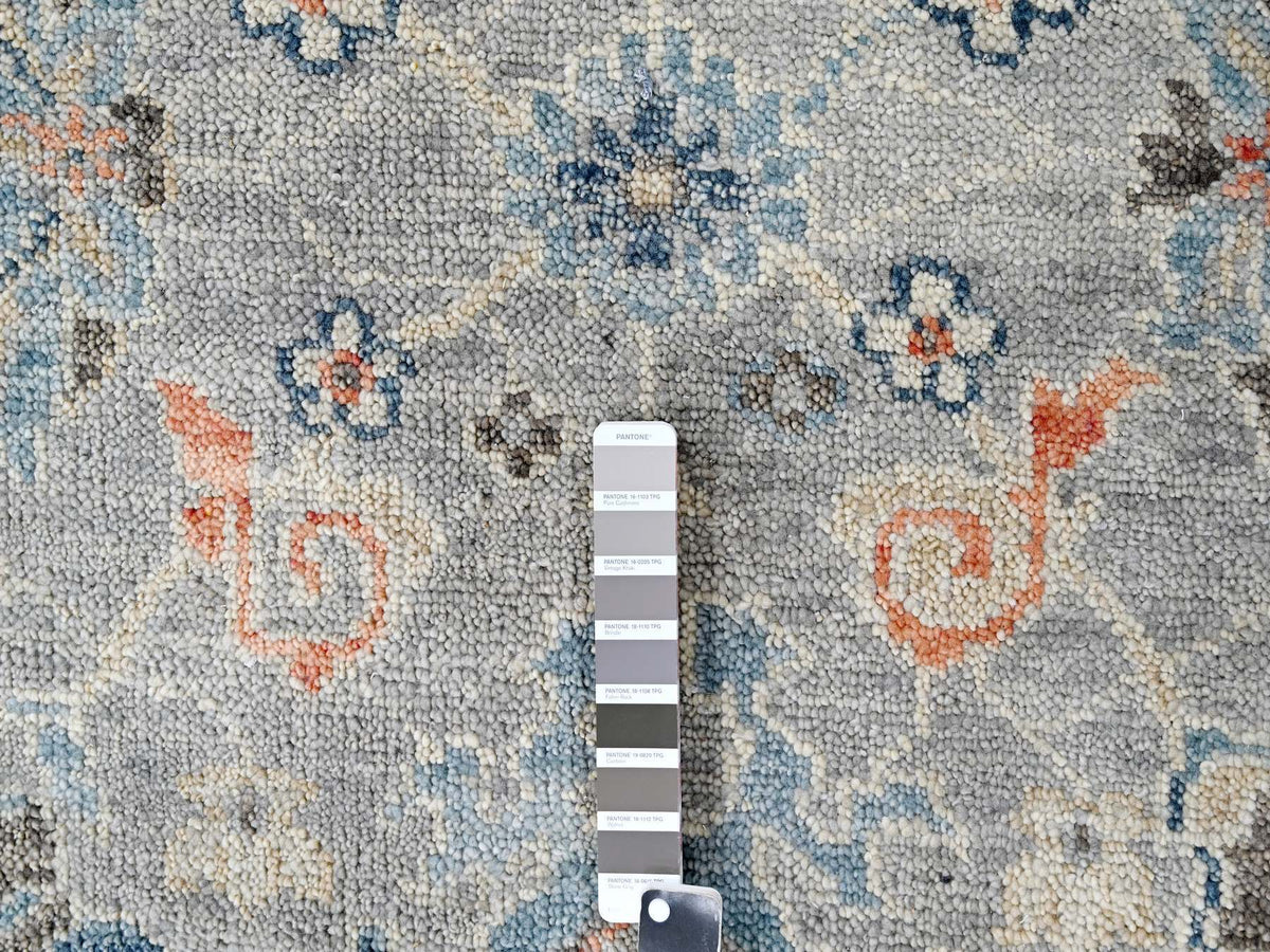 Oushak Oushak hand-knotted wool rug in Gray & Camouflage Gray, 12' x 17'9" — SKU O084491 (view 7)