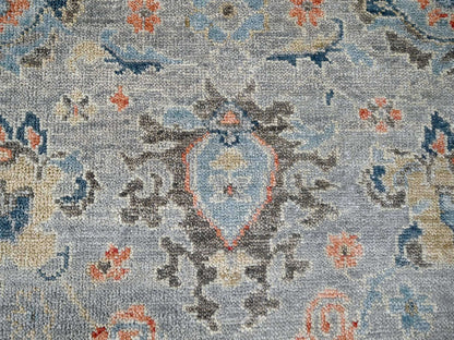 Grey 12'0" x 17'9" Oushak And Peshawar Hand knotted Wool Rug - Sku: O084491
