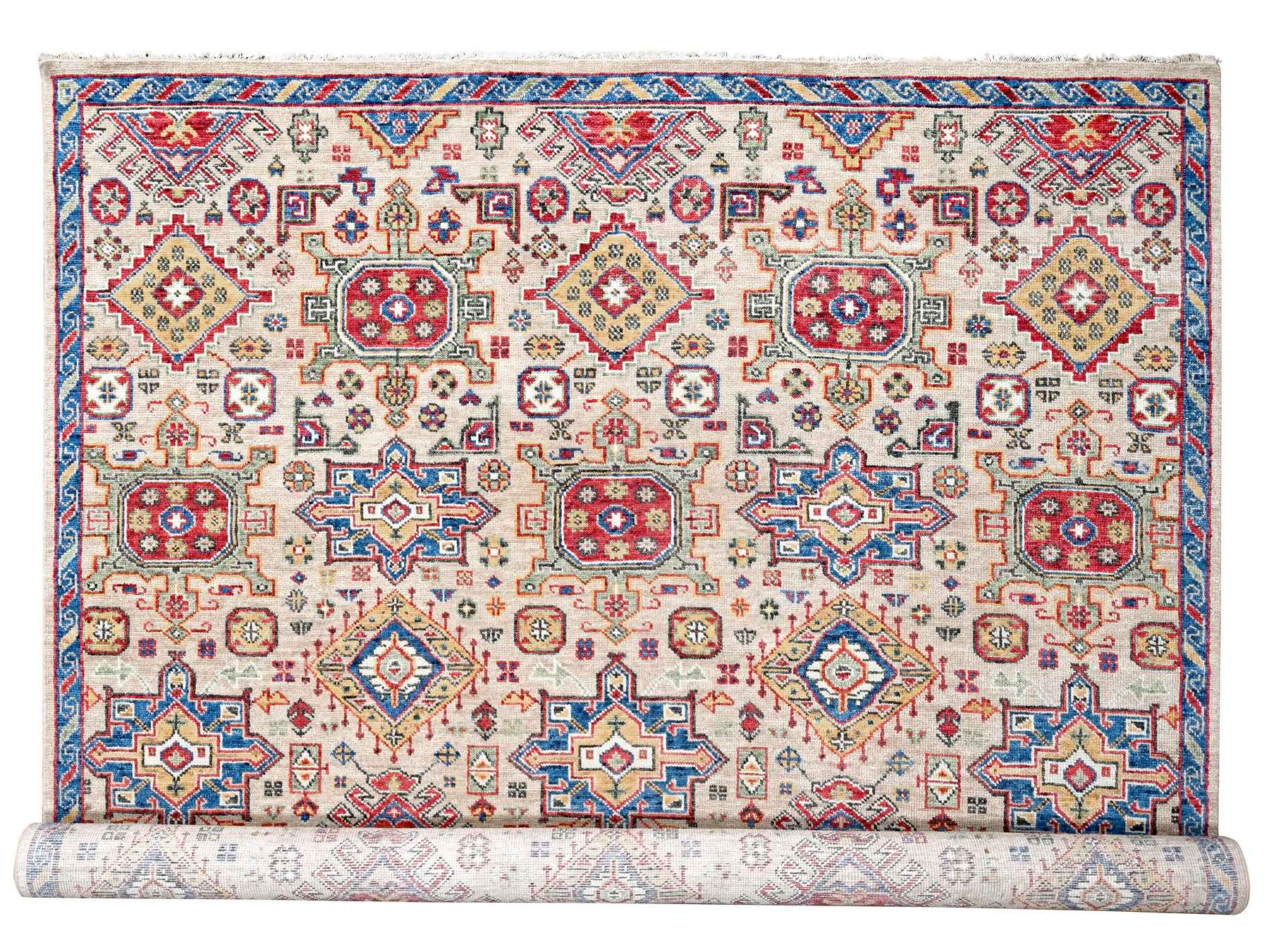 Heriz Heriz hand-knotted wool rug in Brown & Sapphire Blue, 11'9" x 14'10" — SKU O084493