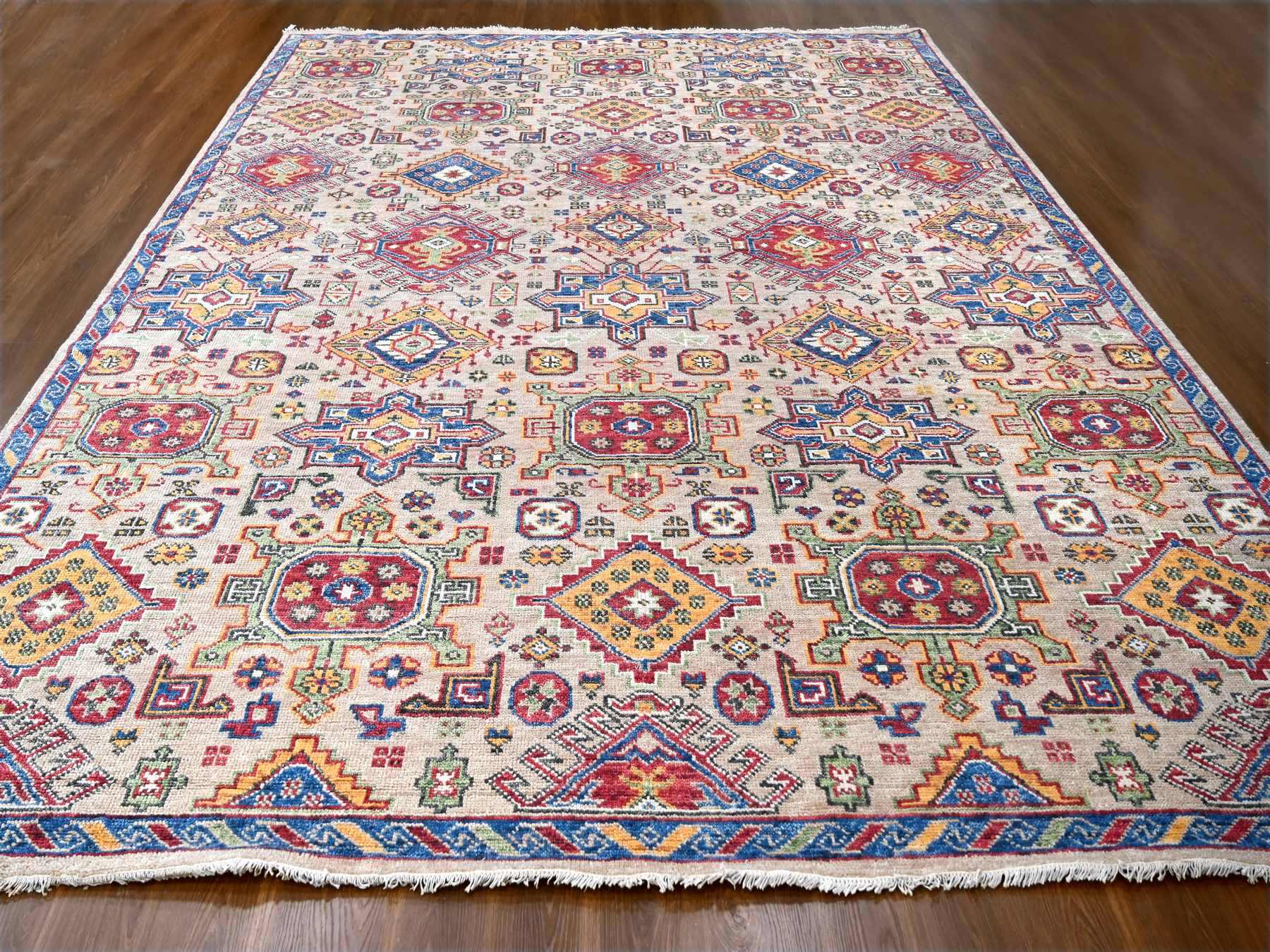 Heriz Heriz hand-knotted wool rug in Brown & Sapphire Blue, 11'9" x 14'10" — SKU O084493 (view 2)