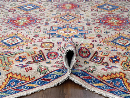 Brown 11'9" x 14'10" Heriz Hand knotted Wool Rug - Sku: O084493
