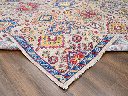 Brown 11'9" x 14'10" Heriz Hand knotted Wool Rug - Sku: O084493
