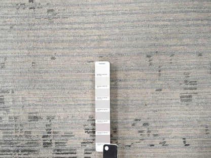 Ivory 8'11" x 11'11" Modern and Contemporary Hand knotted Wool Rug - Sku: O084499