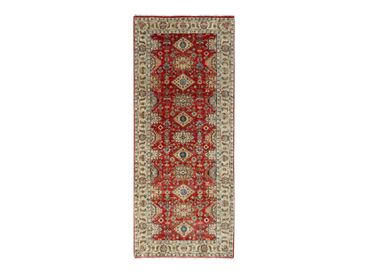 Heriz hand-knotted wool runner in Red & Gold, 4'1" x 9'10" — SKU O084500
