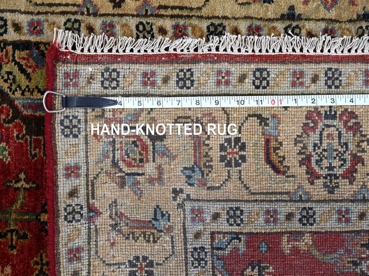 Heriz hand-knotted wool runner in Red & Gold, 4'1" x 9'10" — SKU O084500 (view 6)