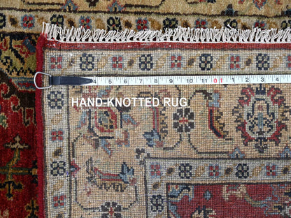 Heriz hand-knotted wool runner in Red & Gold, 4'1" x 9'10" — SKU O084500 (view 6)