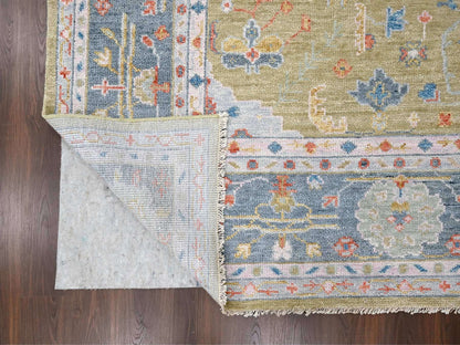 Yellow 12'1" x 17'9" Oushak / Peshawar Hand knotted Wool Rug - Sku: O084511