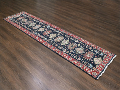 Black 2'9" x 11'10" Heriz Hand knotted Wool Rug - Sku: O084522