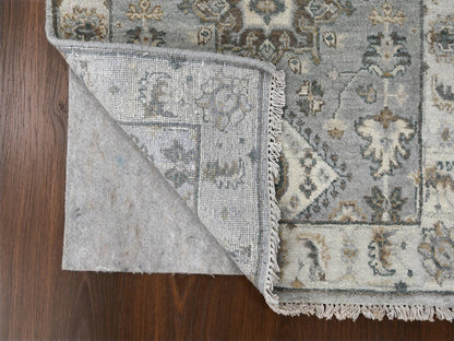 Heriz hand-knotted wool runner in Gray & White Dove, 2'7" x 11'10" — SKU O084523 (view 3)