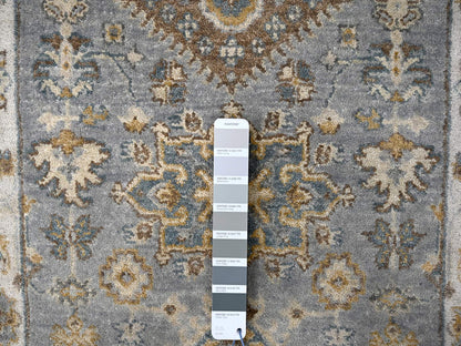 Heriz hand-knotted wool runner in Gray & White Dove, 2'7" x 11'10" — SKU O084523 (view 4)