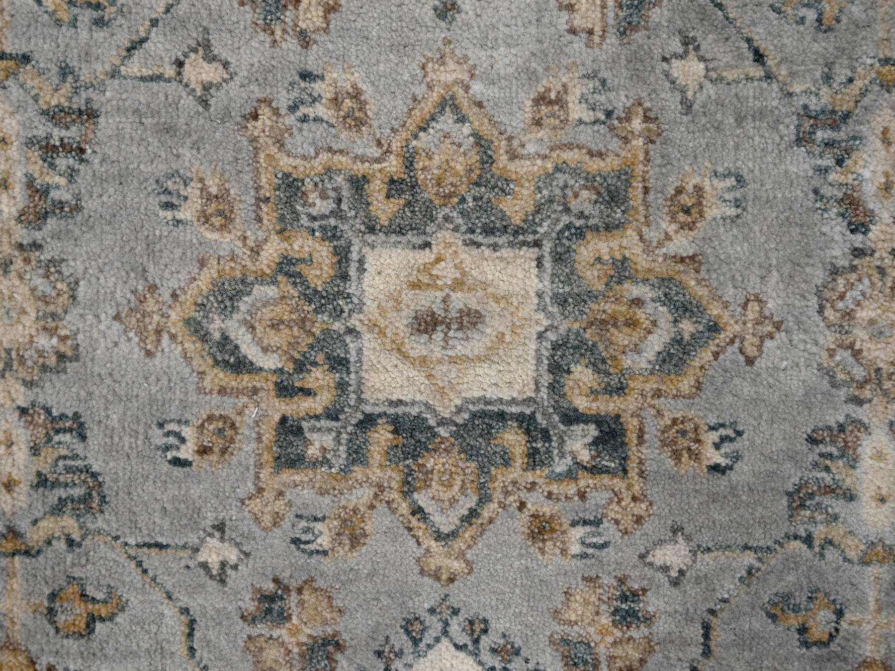 Heriz hand-knotted wool runner in Gray & White Dove, 2'7" x 11'10" — SKU O084523 (view 5)
