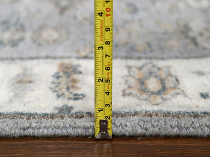 Heriz hand-knotted wool runner in Gray & White Dove, 2'7" x 11'10" — SKU O084523 (view 7)