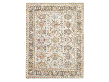 Ivory 8'3" x 10'1" Heriz Hand knotted Wool Rug - Sku: O084527