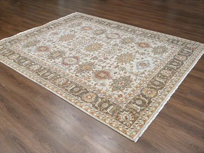 Ivory 8'3" x 10'1" Heriz Hand knotted Wool Rug - Sku: O084527