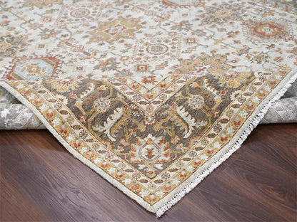 Ivory 8'3" x 10'1" Heriz Hand knotted Wool Rug - Sku: O084527