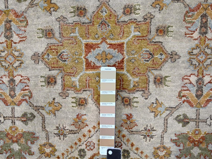 Ivory 8'3" x 10'1" Heriz Hand knotted Wool Rug - Sku: O084527