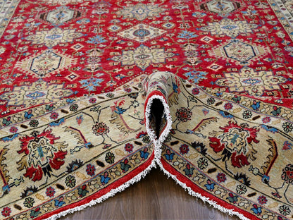 Heriz hand-knotted wool rug in Red & Gold, 9'3" x 11'11" — SKU O084532 (view 5)