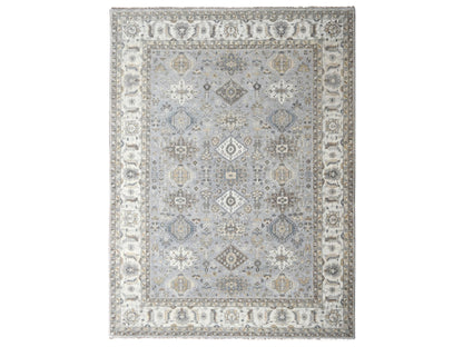 Heriz hand-knotted wool rug in Gray & Ivory, 9' x 11'10" — SKU O084567