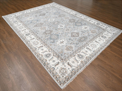 Heriz hand-knotted wool rug in Gray & Ivory, 9' x 11'10" — SKU O084567 (view 3)