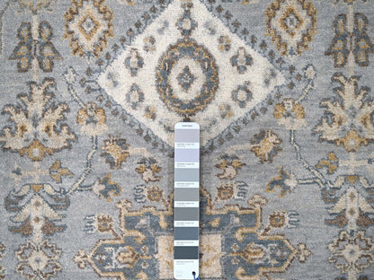 Heriz hand-knotted wool rug in Gray & Ivory, 9' x 11'10" — SKU O084567 (view 7)