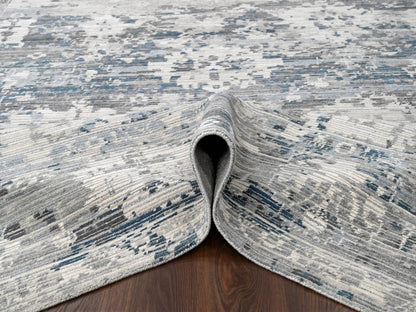 Ivory 9'3" x 12'0" Modern and Contemporary Hand knotted Wool Rug - Sku: O084578